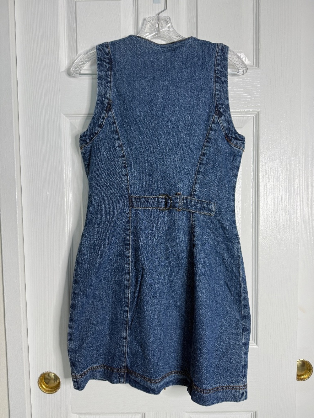 7 For All Mankind Denim Dress NWT Western Button Front Sleeveless Size 8 - Picture 7 of 7